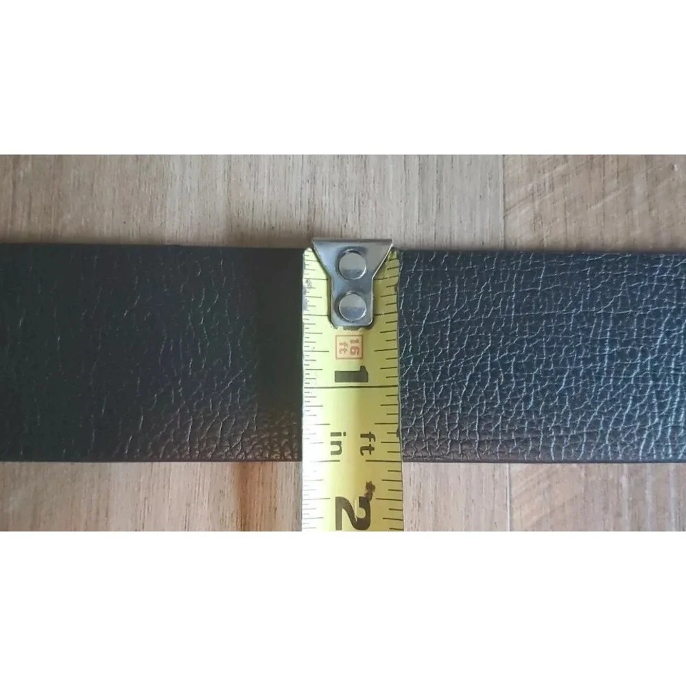 Nine West Faux Leather Black Belt Womens‎ Size M/L Gold Tone Large Buckle